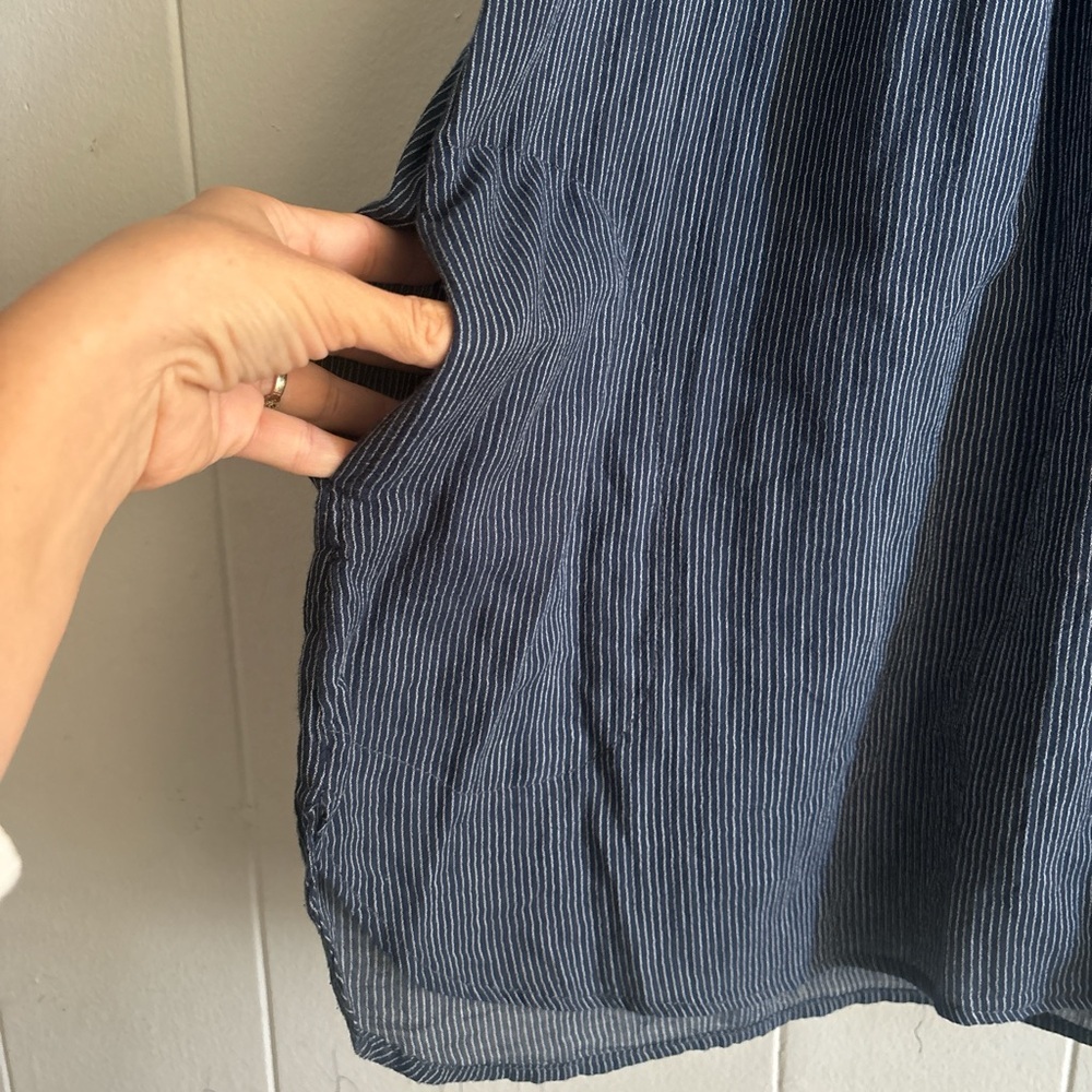Free people Navy blue western button-up floral blouse size XS - Picture 4 of 7